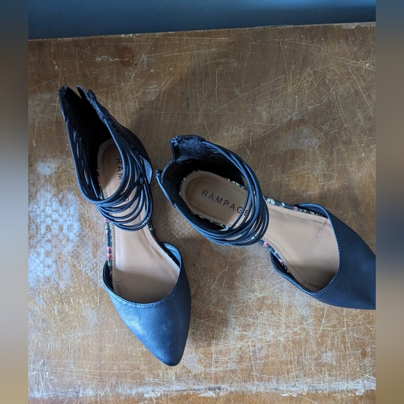 Black Flats with Ankle Detail - Picture 2 of 4